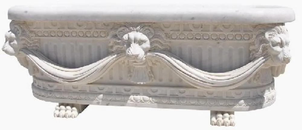 Neue Ware Casa Padrino vasca da bagno barocco di lusso testa di leone bianco 180 cm - Vasca da bagno indipendente in marmo - Accessori per il bagno - Nobile e Magnifico