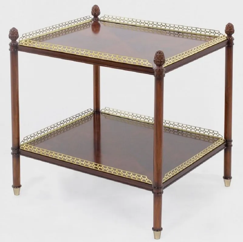 Casa Padrino tavolino Art Nouveau di lusso marrone / oro / ottone 69 x 57 x A. 71 cm - Tavolo in mogano nobile - Mobili per Soggiorno - Qualità di Lusso Bestseller