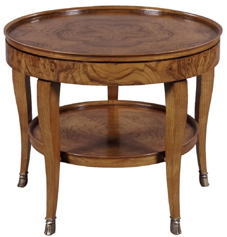 Casa Padrino tavolino barocco di lusso marrone Ø 61 x A. 51 cm - Tavolo rotondo in legno massello - Mobili da soggiorno in stile barocco Zertifiziert