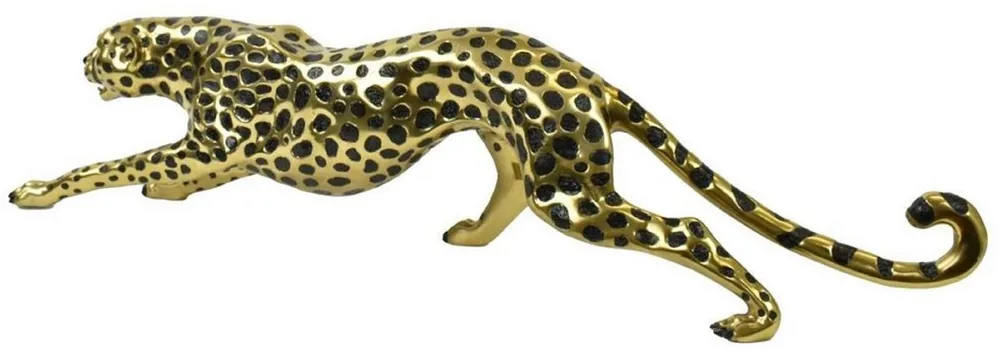 Garantierte Lieferung Casa Padrino figura in bronzo di lusso ghepardo oro / nero 115 x 17 x A. 26 cm - Scultura in Bronzo - Figura Decorativa - Accessori Decorativi di Lusso