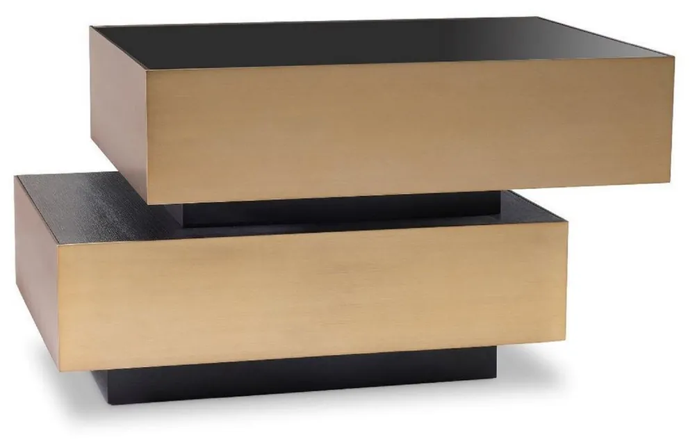 Angebot Casa Padrino tavolino di lusso ottone / grigio antracite / nero 62 x 80 x A. 48 cm - Mobili Soggiorno - Qualità di Lusso