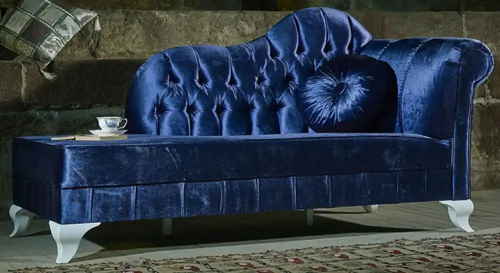 Sichere Zahlung Casa Padrino chaise longue boulle barocco di lusso blu / bianco - Chaise longue in legno massello fatta a mano con velluto pregiato e cuscino decorativo - Mobili Barocchi - Nobile e Splendido