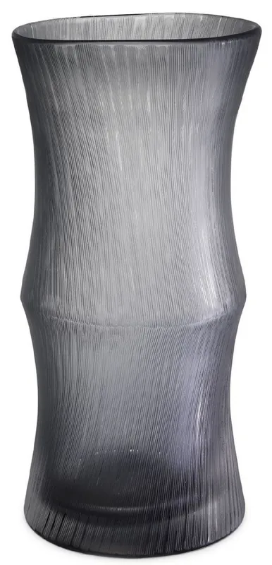 Casa Padrino vaso di vetro decorativo di lusso grigio Ø 18 x A. 37,5 cm - Elegante Vaso di Fiori Soffiato a Mano - Accessori di Decorazione Sale