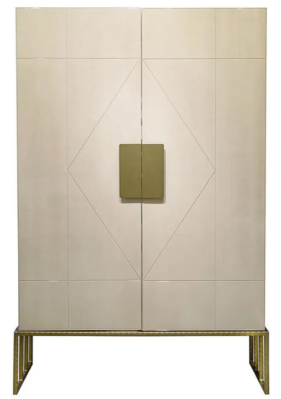 Casa Padrino armadio da soggiorno di design crema / ottone 120 x 45 x A. 175 cm - Mobili per Soggiorno - Qualità di Lusso Neu