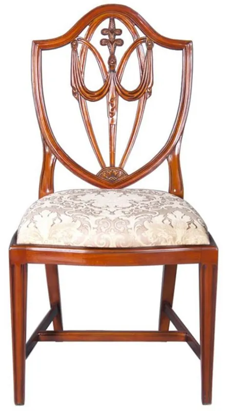 Casa Padrino sedia da pranzo Art Déco di lusso marrone / oro 58,4 x 50,8 x A. 99,1 cm - Elegante sedia in legno massello con motivo - Mobili per Sala da Pranzo in Stile Art Déco Letzte Chance