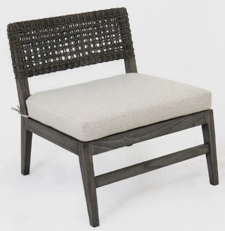 Casa Padrino poltrona di lusso grigio 75 x 75 x A. 75 cm - Poltrona da soggiorno in legno massello con intreccio in rattan e cuscino di seduta - Mobili Soggiorno - Mobili di Lusso Sonderangebot