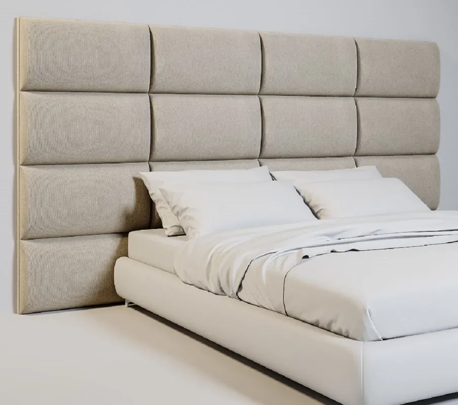 Abverkauf Casa Padrino testiera del letto in velluto di lusso beige 300 x 14 x A. 180 cm - Mobili Camera da Letto - Mobili Hotel - Collezione di Lusso