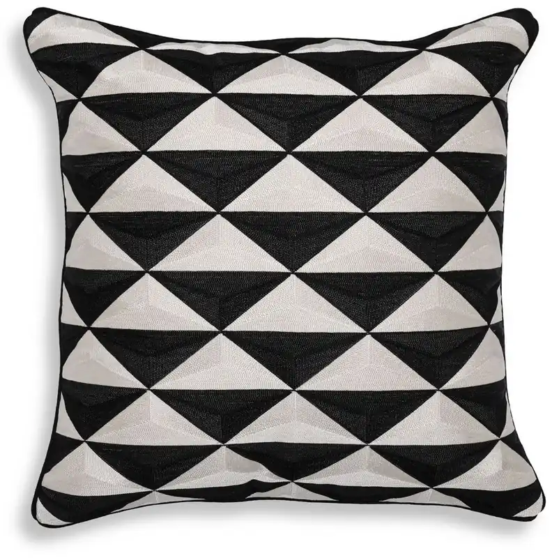 Casa Padrino cuscino decorativo di lusso nero / bianco 50 x 50 cm - Cuscino decorativo nobile con motivo elegante - Qualità di Lusso - Accessori Decorativi Sale