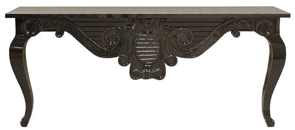 Casa Padrino consolle barocco di lusso nero 200 x 45 x A. 85 cm - Consolle in legno massello fatta a mano - Mobili per Hotel Barocco - Qualità di Lusso Preis Gesenkt