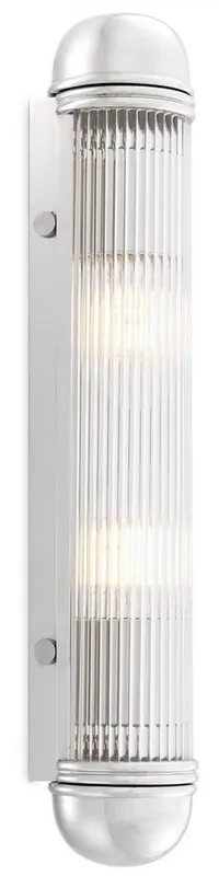 Sonderangebot Casa Padrino lampada da parete di lusso argento 7 x 7,5 x A. 40 cm - Elegante lampada da parete in metallo con paralume in vetro - Luci di Lusso