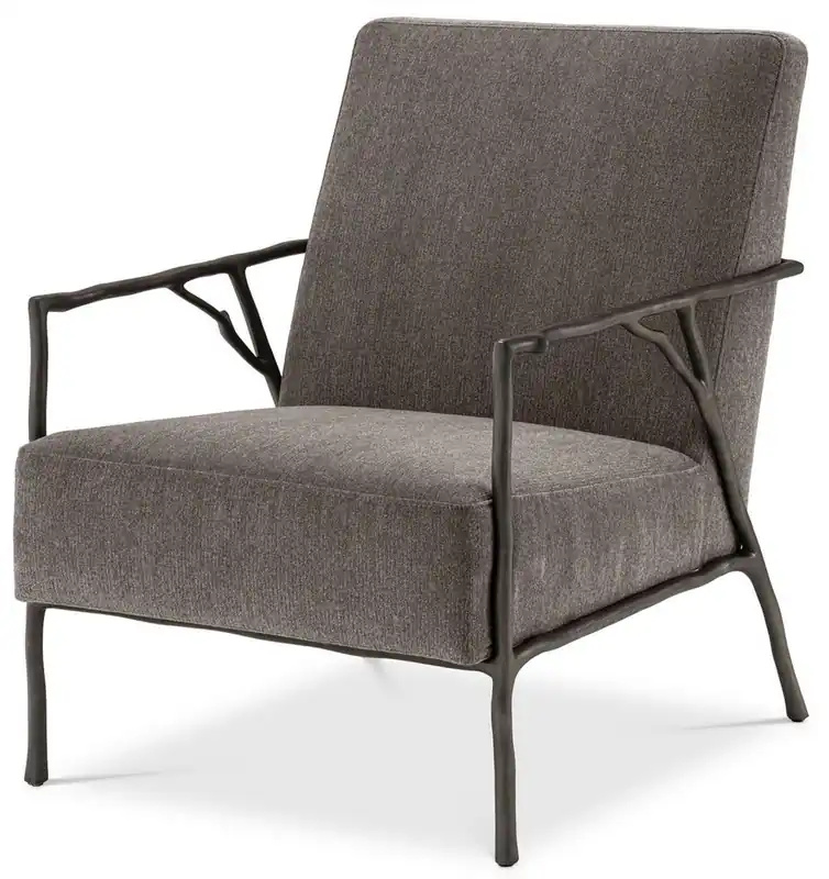 Echt Casa Padrino poltrona di lusso grigio marrone / bronzo 63 x 81 x A. 82 cm - Poltrona Soggiorno - Poltrona Hotel - Mobili di Lusso