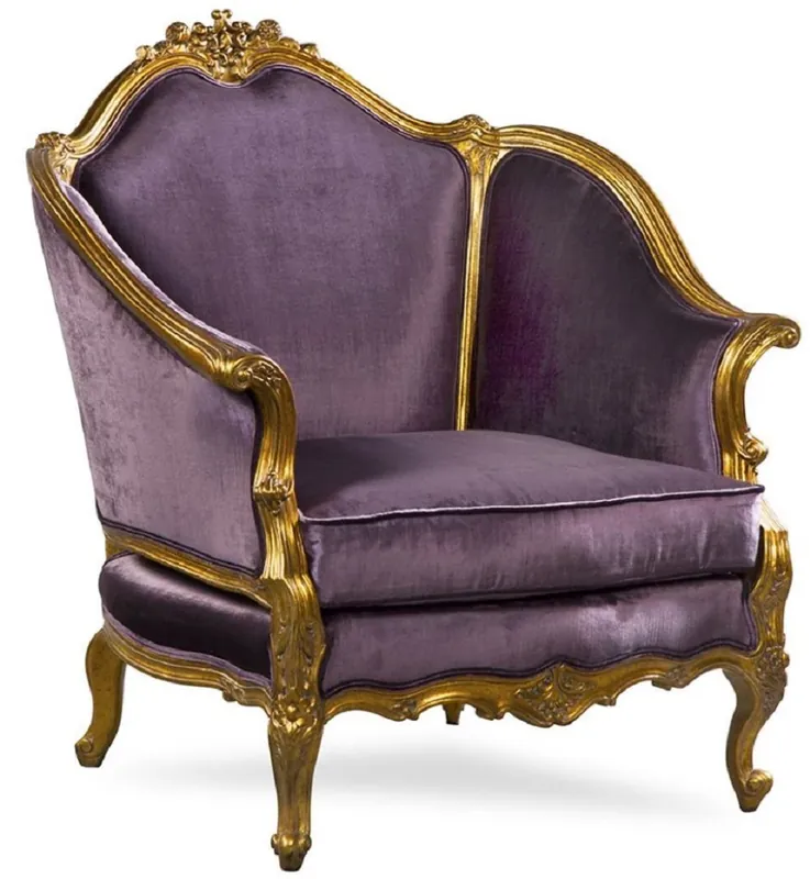 Beliebt Casa Padrino poltrona barocco di lusso viola / oro antico - Poltrona da soggiorno nobile fatta a mano in stile barocco - Mobili da soggiorno barocco - Nobile e Magnifico
