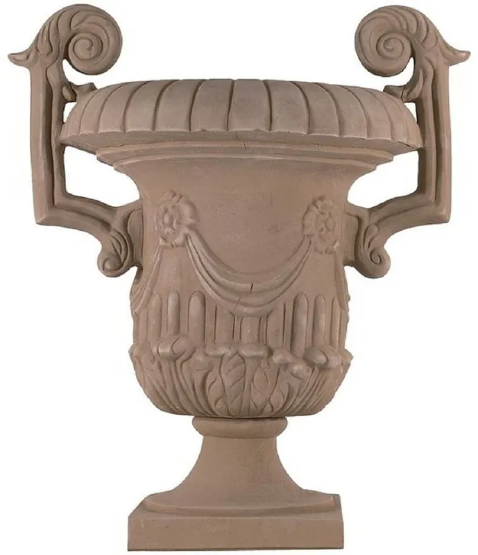 Geprüft Casa Padrino vaso di fiori barocco terracotta Ø 63 x A. 73 cm - Vaso in ceramica fatto a mano - Decorazione del giardino balcone terrazzo - Accessori di decorazione barocco - Nobile e Magnifico
