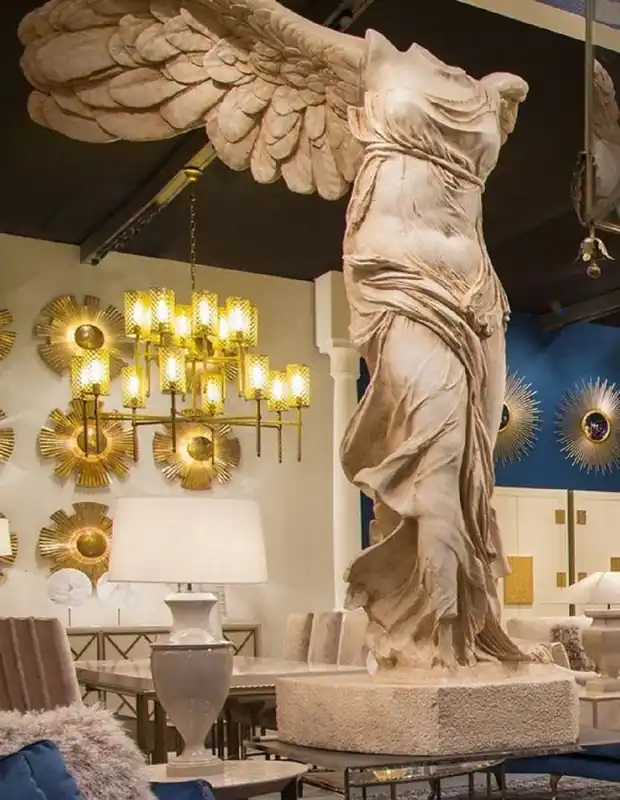 Casa Padrino scultura Art Nouveau di lusso beige 106 x 98 x A. 320 cm - Statua in ceramica fatta a mano - Figura decorativa da giardino - Decorazione dell'hotel - Decorazione Barocco e Art Nouveau Super-Preis