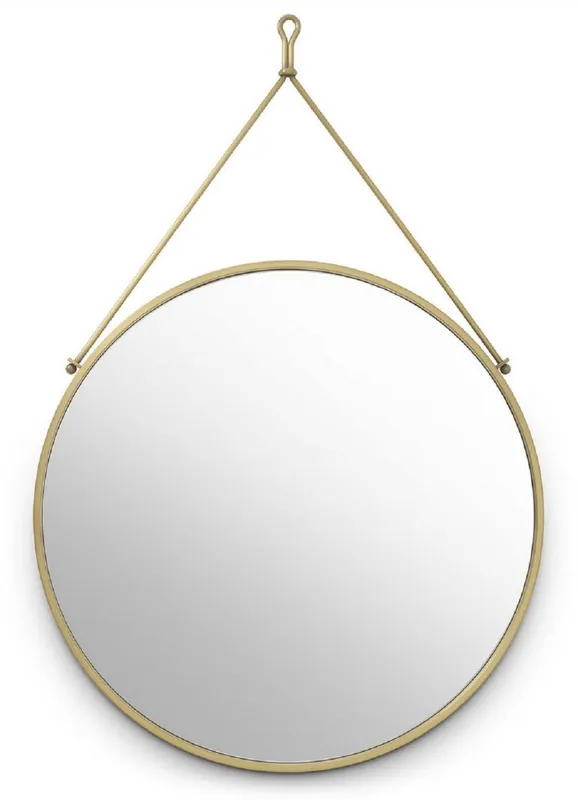 Neue Ware Casa Padrino specchio da parete in acciaio inossidabile di lusso ottone Ø 65 x 3 x A. 97 cm - Specchio Guardaroba - Specchio Soggiorno - Specchio Camera da Letto - Collezione di Lusso