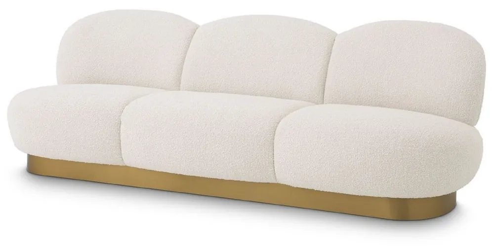 Günstig Casa Padrino divano di lusso crema / ottone 230 x 81 x A. 76 cm - Divano Soggiorno - Divano Hotel - Qualità di Lusso