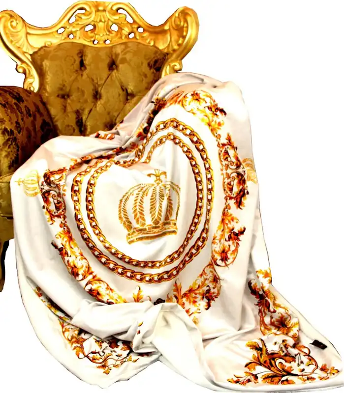 Aktuell Coperta di lusso Pompöös di Casa Padrino barocco crema / oro di Harald Glööckler con strass
