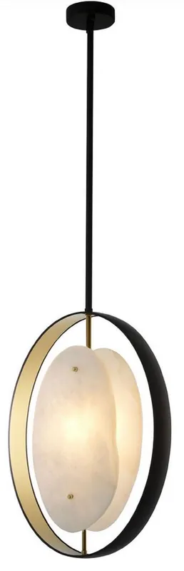 Bestseller Casa Padrino lampadario di lusso nero / oro / alabastro 43 x 11 x A. 58 cm - Lampadario moderno con alabastro di alta qualità - Collezione di Lusso