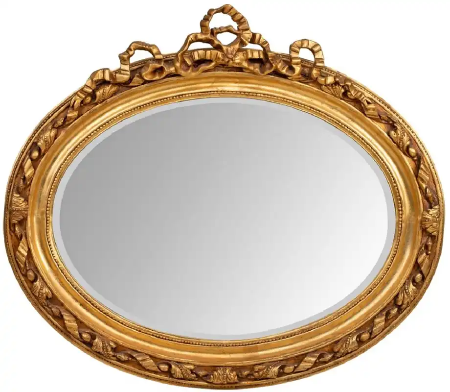 Casa Padrino specchio barocco oro 129 x 12 x A. 112 cm - Elegante specchio da parete ovale in stile barocco - Specchio guardaroba in stile antico - Specchio soggiorno - Mobili Barocchi Super-Preis