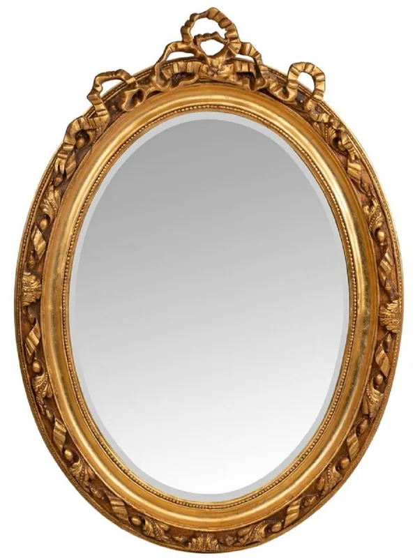 Garantierte Lieferung Casa Padrino specchio barocco oro 100 x 12 x A. 140 cm - Elegante specchio da parete ovale in stile barocco - Specchio guardaroba in stile antico - Specchio soggiorno - Mobili Barocchi