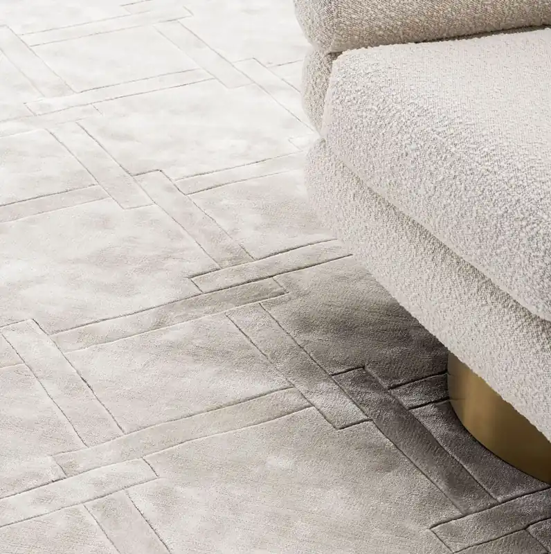 Top-Seller Casa Padrino tappeto di lusso in viscosa grigio - Diverse Misure - Tappeto da soggiorno tessuto a mano - Decorazione Soggiorno