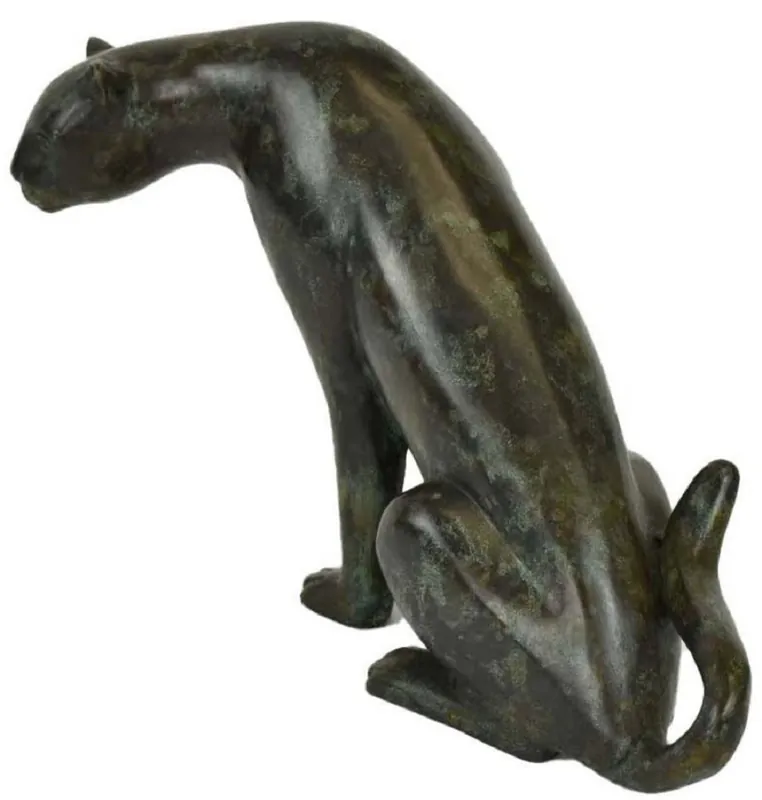 Kracherpreis Casa Padrino figura in bronzo di lusso ghepardo nero / verde 20 x 33 x A. 22 cm - Scultura in Bronzo - Figura Decorativa - Accessori Decorativi di Lusso