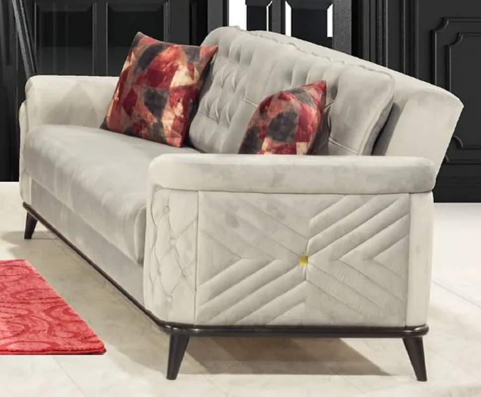 Neu Casa Padrino divano letto Chesterfield grigio / nero 230 x 90 x A. 80 cm - Divano moderno per soggiorno - Mobili per Soggiorno Chesterfield
