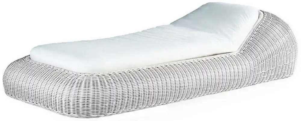 Casa Padrino lettino da giardino di lusso bianco / bianco 238 x 100 x A. 50 cm - Lettino da giardino tessuto a mano resistente alle intemperie - Moderno lettino - Mobili da Giardino da Hotel Top-Preis