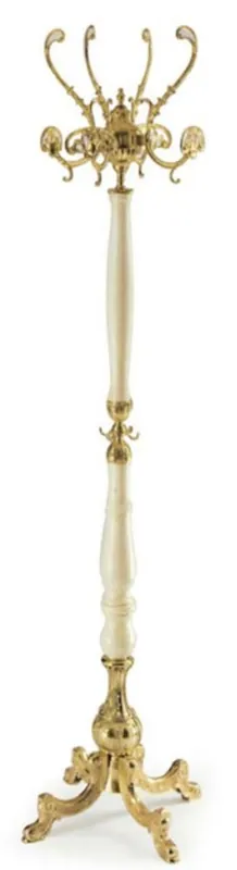Casa Padrino stand guardaroba barocco di lusso oro / bianco 47 x 47 x A. 175 cm - Appendiabiti in ottone nobile - Mobili Appendiabiti Barocco Sofort Bestellen