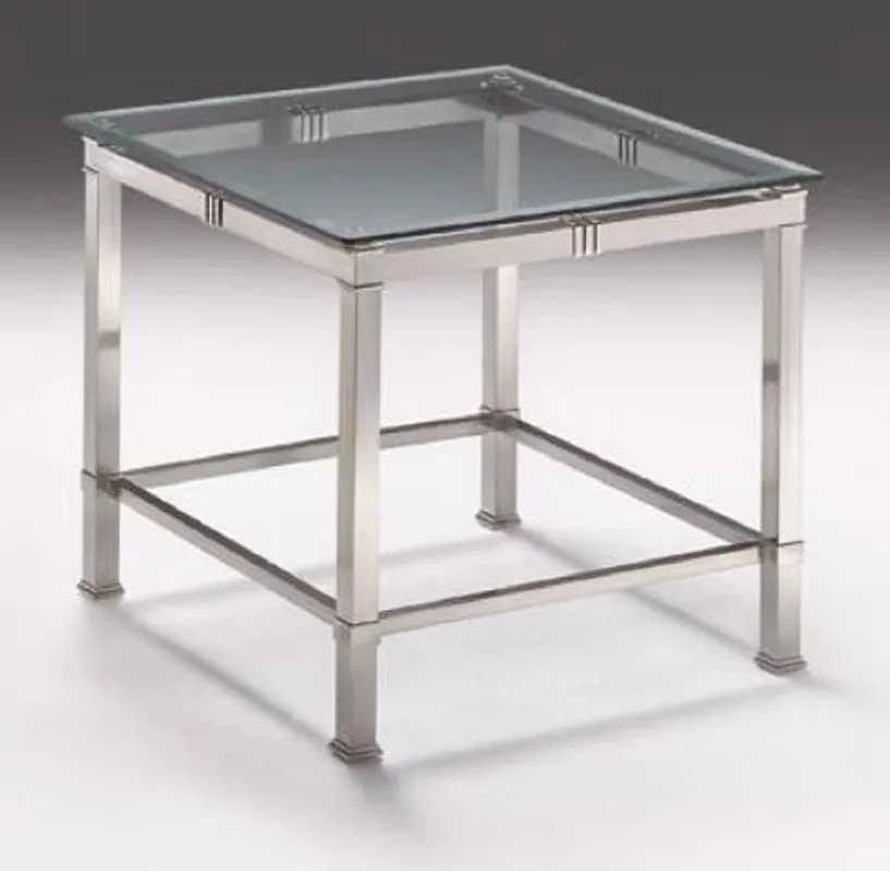 Casa Padrino tavolino di lusso argento 60 x 60 x A. 48 cm - Tavolo quadrato in ottone con piano in vetro - Mobili per soggiorno di lusso Bestseller