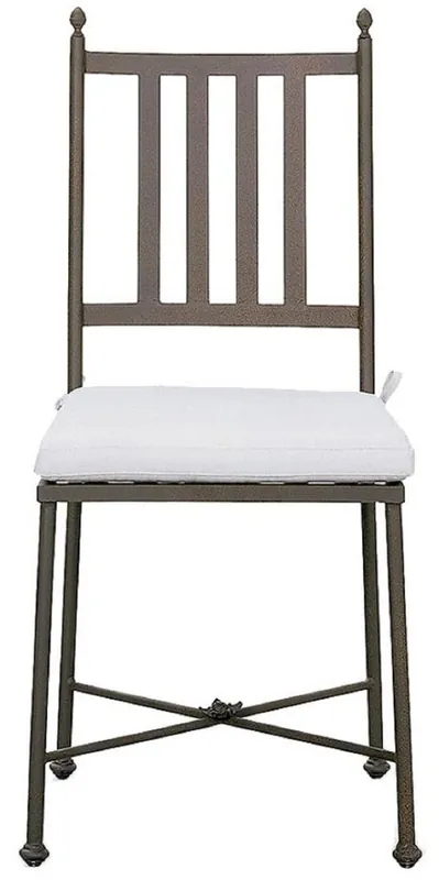 Neu Im Sortiment Casa Padrino sedia da giardino Art Nouveau di lusso con cuscino di seduta marrone / bianco 42 x 45 x A. 103 cm - Sedia per sala da pranzo forgiata a mano - Mobili da Giardino e Terrazzo