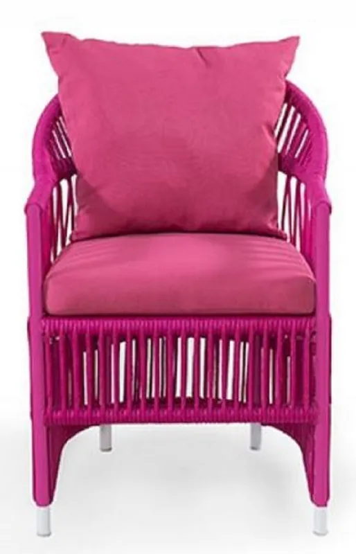 Finale Aktion Casa Padrino sedia da giardino di lusso con braccioli viola 56 x 56 x A. 82 cm - Sedia per sala da pranzo resistente alle intemperie intrecciata a mano - Mobili sedie da giardino - Qualità di Lusso