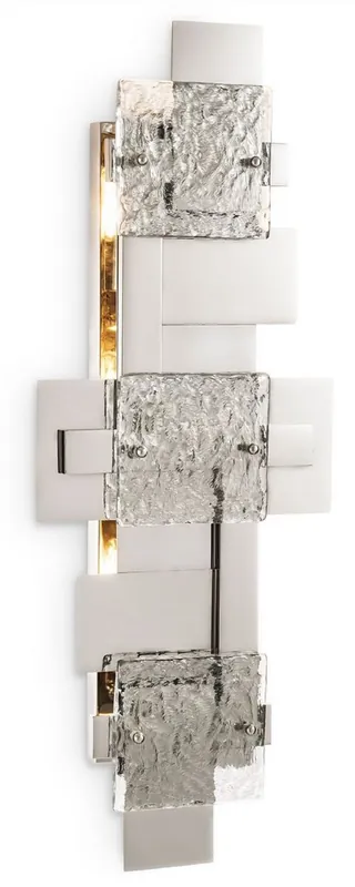 Sonderaktion Casa Padrino lampada da parete di lusso argento 29,5 x 11 x A. 77 cm - Lampada da Parete per Soggiorno - Eccellente Fattura - Collezione di Lusso