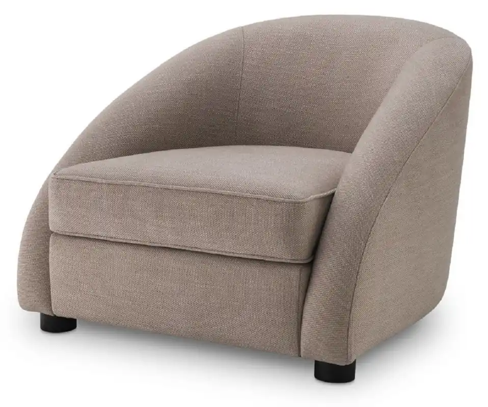 Bestpreis Casa Padrino poltrona di lusso sabbia scuro / nero 88 x 80 x A. 65 cm - Poltrona da Soggiorno - Mobili da Soggiorno di Lusso