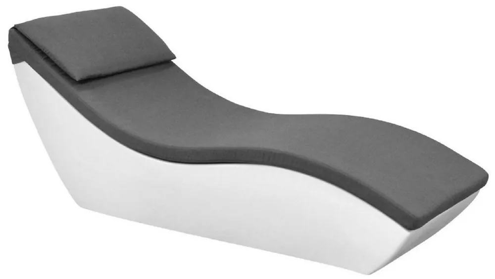 Casa Padrino lettino da giardino di lusso bianco opaco / grigio scuro 180 x 70 x A. 70 cm - Moderno lettino resistente alle intemperie - Lettino piscina - Mobili per piscina hotel giardino Nur Für Kurze Zeit