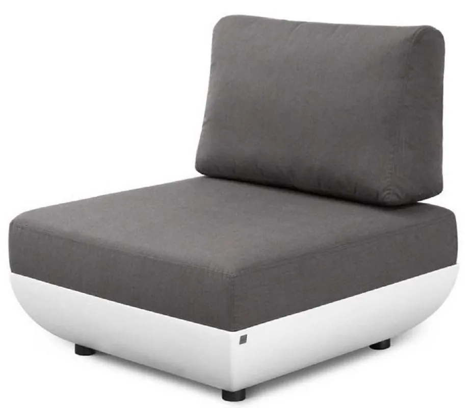 Sichere Zahlung Casa Padrino poltrona da giardino di design bianco opaco / grigio scuro 92 x 95 x A. 90 cm - Poltroncina da terrazzo da giardino resistente alle intemperie con schienale regolabile - Mobili per Hotel