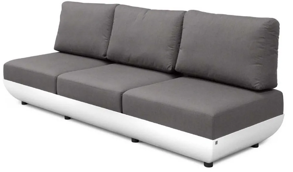 Casa Padrino divano da giardino di lusso bianco opaco / grigio scuro 250 x 95 x A. 90 cm - Divano da giardino resistente alle intemperie con schienali regolabili - Mobili per Hotel - Qualità di Lusso Direkt Vom Hersteller