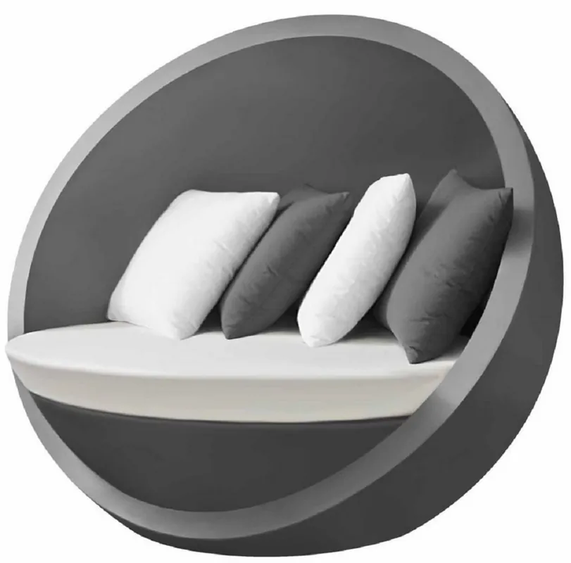 Casa Padrino isola sdraiata di design grigio opaco / bianco 140 x 130 x A. 122 cm - Sole isola resistente alle intemperie - Mobili da terrazze da giardino da hotel - Qualità di Lusso Mega-Angebot