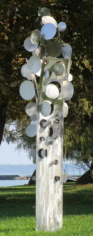Günstig Casa Padrino scultura da giardino di design in acciaio inossidabile albero portamonete argento 75 x 70 x A. 260 cm - Decorazione da giardino resistente alle intemperie fatta a mano