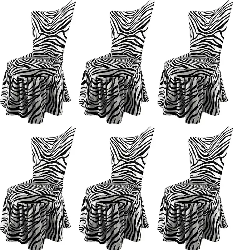 Pompöös di Casa Padrino Sedie da Pranzo Castello Barocco di Lusso Zebra Nero / Bianco - Sedie Barocche Pompöös Disegnate da Harald Glööckler - 6 Sedie da Pranzo - Mobili Barocchi Preisreduziert