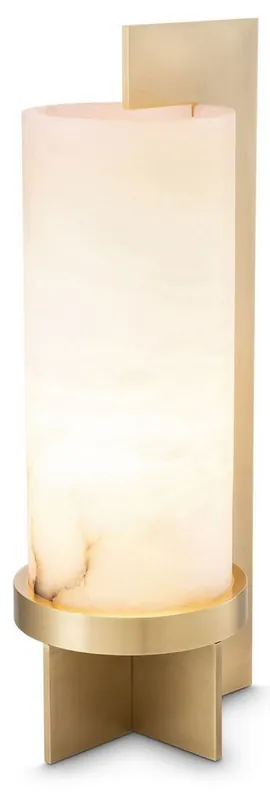 Neuheit Casa Padrino lampada da tavolo di design ottone antico / alabastro 19 x 15 x A. 45 cm - Lampada da tavolo moderna con paralume in alabastro - Collezione di Lusso