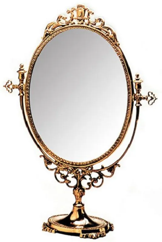 Casa Padrino specchio per il trucco barocco di lusso in ottone oro 40 x A. 60 cm - Specchio da Tavolo - Specchio Cosmetico - Accessori per la Decorazione Barocco Bestseller