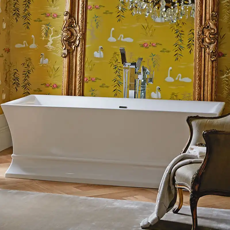 Casa Padrino vasca da bagno di lusso freestanding bianca angolare 1695 mm - vasca da bagno antica retrò autoportante - mobili da bagno in stile barocco e art nouveau Preisknaller