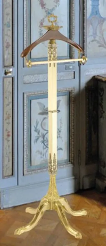 Schneller Versand Casa Padrino stand guardaroba barocco di lusso bianco / oro / argento / marrone 40 x 40 x A. 133 cm - Appendiabiti in ottone nobile - Mobili Appendiabiti Barocco