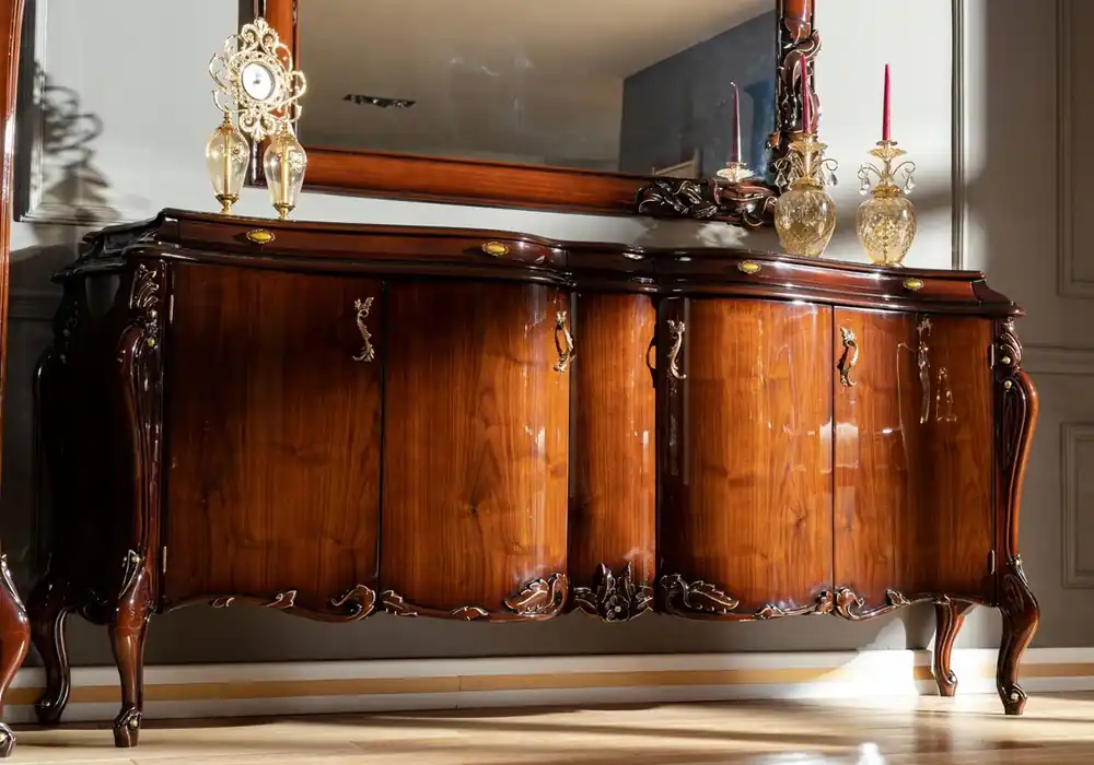 Casa Padrino aparador barroco de lujo con 4 puertas marrón oscuro / oro - Magnífico gabinete de madera maciza - Muebles barrocos - Noble y Magnífico Direkt Vom Hersteller