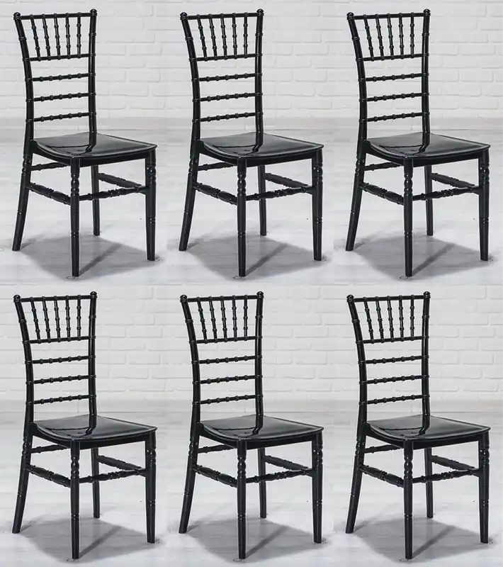 Saisonangebot Casa Padrino conjunto de sillas de acrílico de diseño negro 40 x 46 x A. 92,5 cm - Sillas de comedor - Muebles de comedor de acrílico