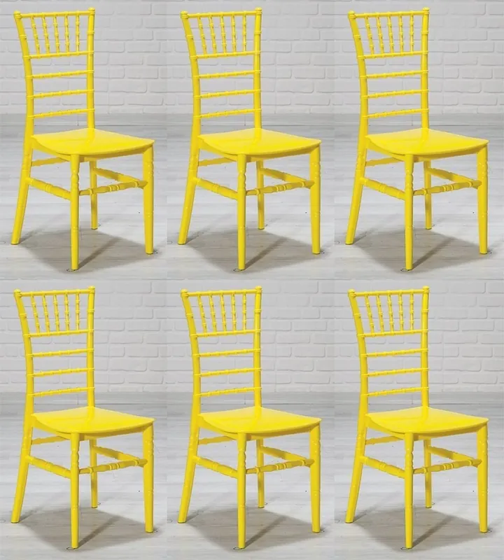 Echt Casa Padrino conjunto de sillas de acrílico de diseño amarillo 40 x 46 x A. 92,5 cm - Sillas de comedor - Muebles de comedor de acrílico