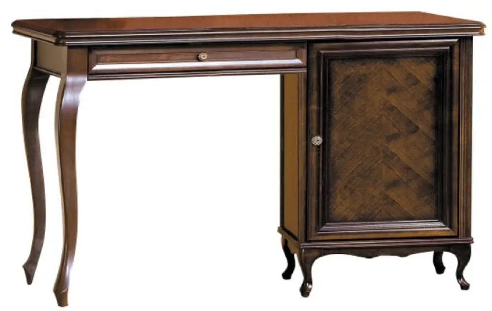 Sale Casa Padrino escritorio art nouveau de lujo marrón oscuro 154,4 x 52,5 x A. 78,8 cm - Mesa de oficina de madera maciza - Mobiliario de Oficina Barroco y Art Nouveau