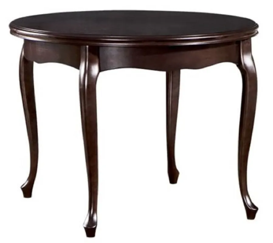 Casa Padrino mesa de comedor Art Nouveau de lujo marron oscuro 100-280 x 100 x A. 75,7 cm - Mesa de comedor extensible redonda de madera maciza - Muebles de Comedor Barrocos y Art Nouveau Highlight