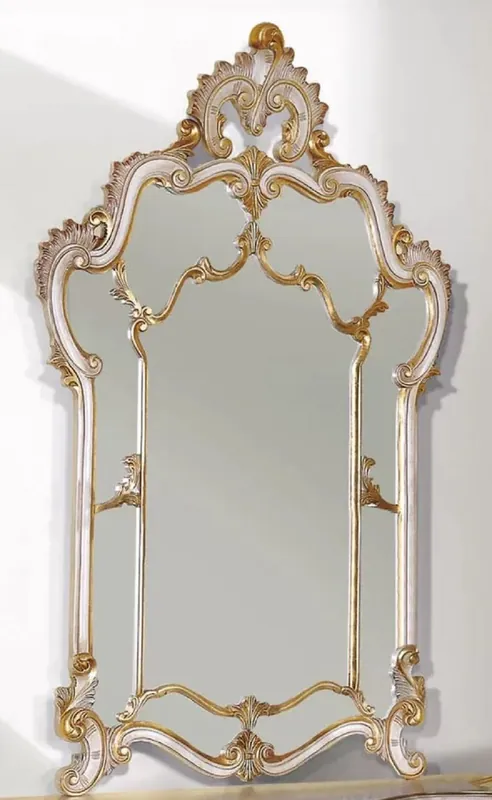 Casa Padrino espejo barroco de lujo blanco / oro antiguo - Magnífico espejo de pared de estilo barroco - Muebles Barrocos para Salón y Hotel - Calidad de Lujo - Hecho en Italia Neu Im Sortiment